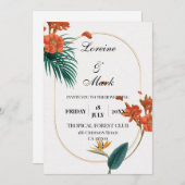 Elegante Tropical Floral Wedding Einladung (Vorne/Hinten)