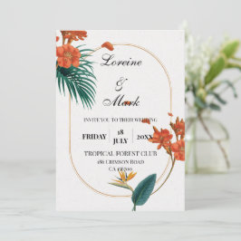 Elegante Tropical Floral Wedding Einladung