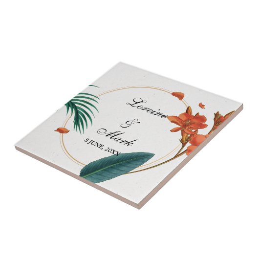 Elegante Tropical Floral Wedding Fliese (Seite)