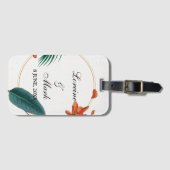 Elegante Tropical Floral Wedding Gepäckanhänger (Vorderseite (Horizontal))