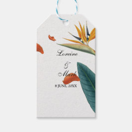 Elegante Tropical Floral Wedding Geschenkanhänger