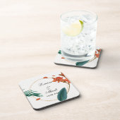 Elegante Tropical Floral Wedding Getränkeuntersetzer (Rechte Seite)