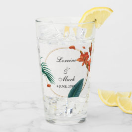 Elegante Tropical Floral Wedding Glas