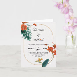 Elegante Tropical Floral Wedding Karte