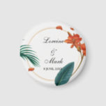 Elegante Tropical Floral Wedding Magnet<br><div class="desc">Das Design besticht durch ein schönes und lebendiges tropisches Blumendesign, das Eleganz und Eleganz ausstrahlt. Die üppige Vegetation und die lebhaften Blume sind eine perfekte Repräsentation für die Schönheit und den Charme einer tropischen Hochzeit. Die elegante Typografie und die schlichte Anordnung ergänzen das tropische Blumendesign und schaffen ein zusammenhängendes und...</div>