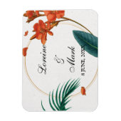 Elegante Tropical Floral Wedding Magnet (Vertikal)