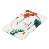Elegante Tropical Floral Wedding Magnet (Linke Seite)