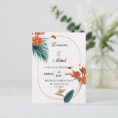 Elegante Tropical Floral Wedding Postkarte (Stehend Vorderseite)