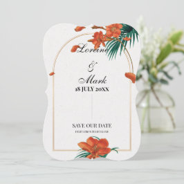 Elegante Tropical Floral Wedding Save The Date