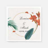 Elegante Tropical Floral Wedding Serviette (Vorderseite)