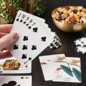 Elegante Tropical Floral Wedding Spielkarten (In Situ)