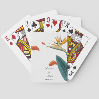 Elegante Tropical Floral Wedding Spielkarten