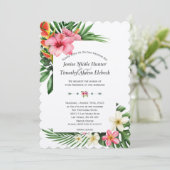 Elegante Tropical Garden Floral Einladung (Stehend Vorderseite)
