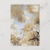 Elegante Tropical Gilded Gold Monstera Leaf Weddin Begleitkarte (Rückseite)