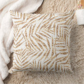 Elegante Tropical Gold Palm Blätter Kissen (Decke)