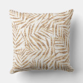 Elegante Tropical Gold Palm Blätter Kissen (Rückseite)