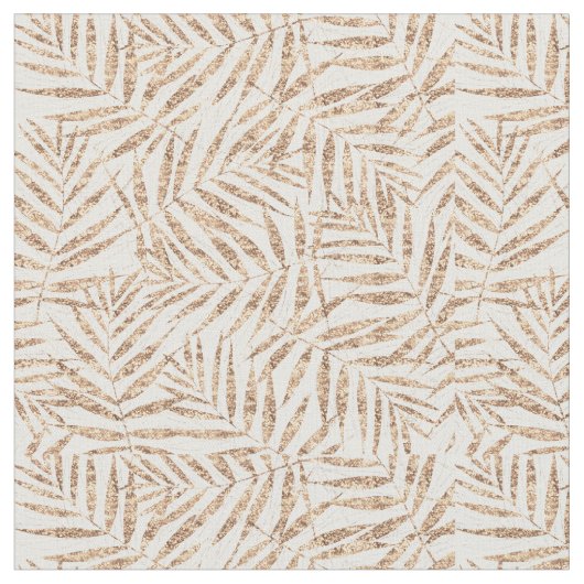 Elegante Tropical Gold Palm Blätter Stoff (Nahaufnahme)
