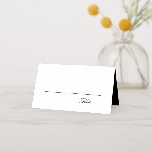 Elegante Tropical Gold Palm Tree Script Wedding Platzkarte (Rückseite)