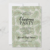Elegante Tropical Green Christmas Party Einladunge (Vorderseite)