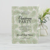 Elegante Tropical Green Christmas Party Einladunge (Stehend Vorderseite)