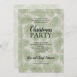 Elegante Tropical Green Christmas Party Einladunge