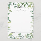 Elegante Tropical Green Foliage Calligraphy Weddin Hinweiskarte (Vorderseite)