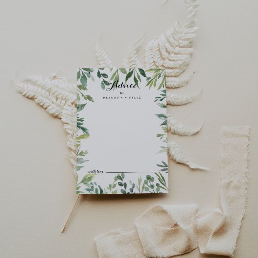 Elegante Tropical Green Foliage Calligraphy Weddin Hinweiskarte