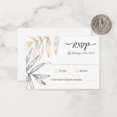 Elegante Tropical Greenerity Wedding RSVP Card Mitteilungskarte (Vorderseite/Rückseite Beispiel)