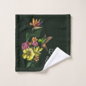 Elegante Tropical Hummingbird Floral Summer Weddin Badhandtuch Set (Waschlappen)
