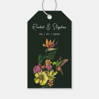 Elegante Tropical Hummingbird Floral Summer Weddin Geschenkanhänger