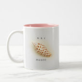 Elegante Tropical Junonia Florida Beach Muschel Na Zweifarbige Tasse (Links)