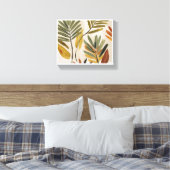 Elegante Tropical Leaf Art - Minimalistisch botani Leinwanddruck (Insitu (Schlafzimmer))