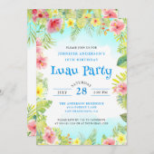 Elegante Tropical Luau Geburtstagsparty Einladung (Vorne/Hinten)
