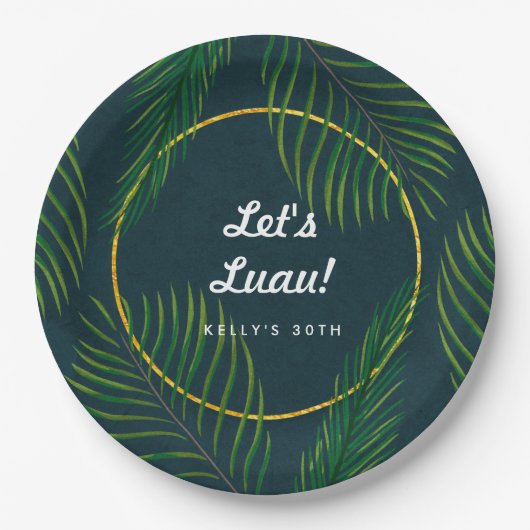 Elegante Tropical Luau Paper Teller (Vorderseite)