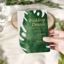 Elegante Tropical Monstera Hochzeit Details