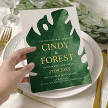 Elegante Tropical Monstera Leaf Wedding