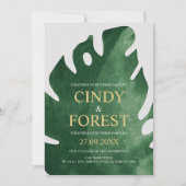 Elegante Tropical Monstera Leaf Wedding Einladung (Vorderseite)