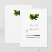 Elegante Tropical Palm Blätter Hochzeit RSVP Antwo Karte (Vorne/Hinten)