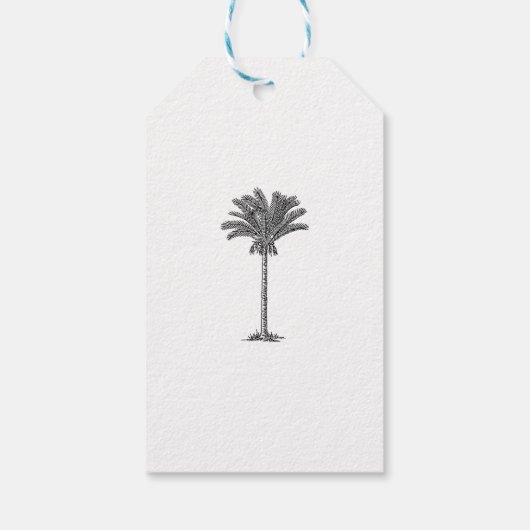 Elegante Tropical Palm Tree Gastgeschenk Hochzeit Geschenkanhänger (Rückseite)