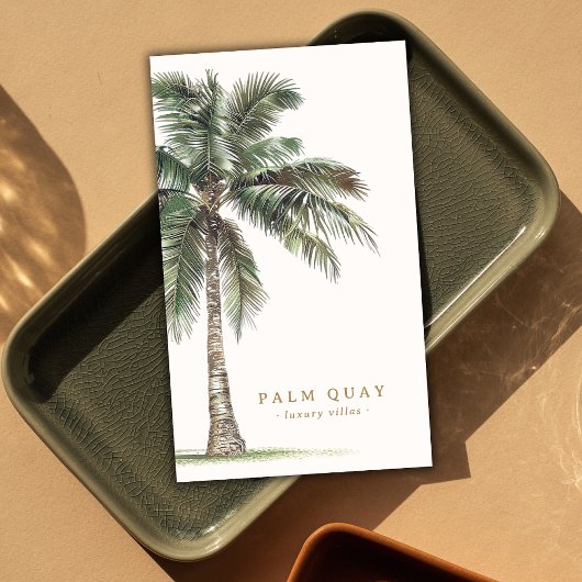 Elegante Tropical Palm Tree Vermietung Visitenkarte