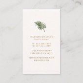 Elegante Tropical Palm Tree Vermietung Visitenkarte (Rückseite)