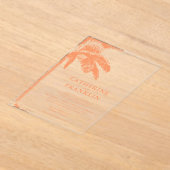 Elegante Tropical Palm Tree Wedding Acryleinladungen (Ablage )