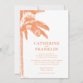 Elegante Tropical Palm Tree Wedding Einladung (Vorderseite)