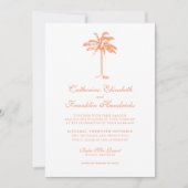 Elegante Tropical Palm Tree Wedding Einladung (Vorderseite)
