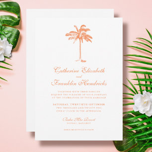 Elegante Tropical Palm Tree Wedding Einladung
