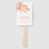 Elegante Tropical Palm Tree Wedding Timeline Fächer (Vorderseite)