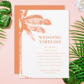 Elegante Tropical Palm Tree Wedding Timeline Programm