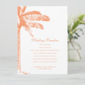 Elegante Tropical Palm Tree Wedding Timeline Programm (Stehend Vorderseite)