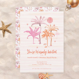 Elegante Tropical Palm Tree Weihnachten Einladung