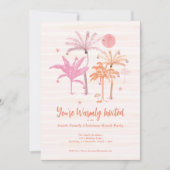 Elegante Tropical Palm Tree Weihnachten Einladung (Vorderseite)